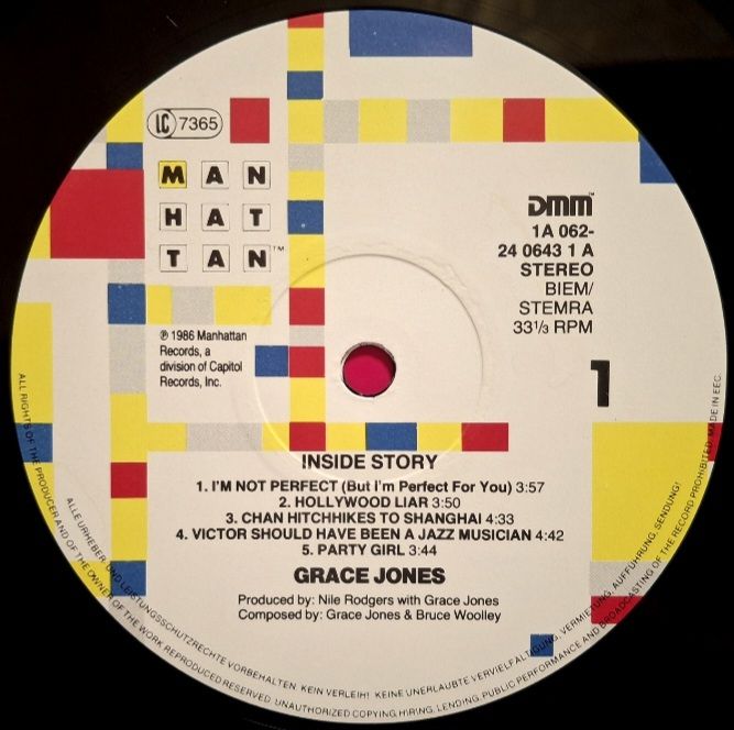 Grace Jones - Inside Story - 1986.  (LP). 12. Vinyl. Пластинка. EEC. - фото фото фото 4