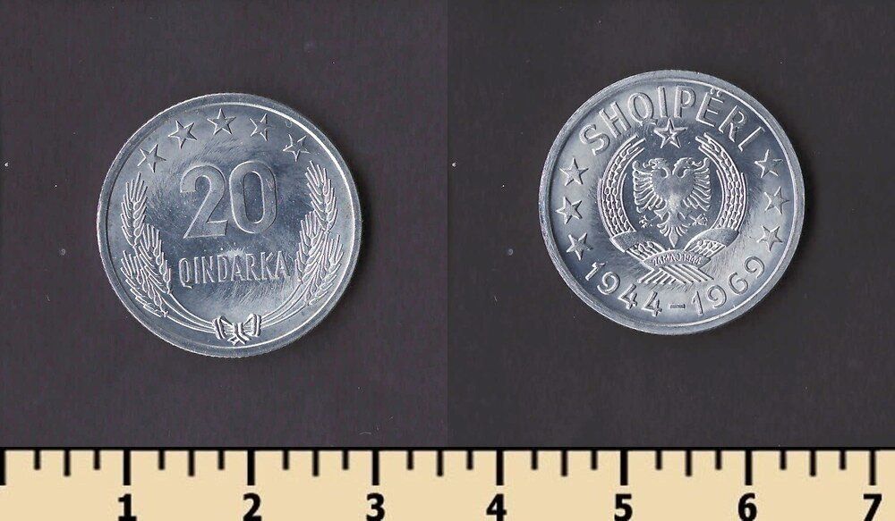 Албания 20 киндарка 1969 - фото фото фото 0