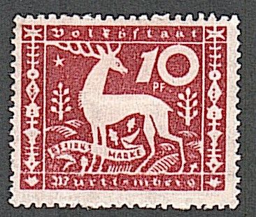 Вюртемберг. Германия  (1920) Служебная марка. Олень - фото фото фото 0
