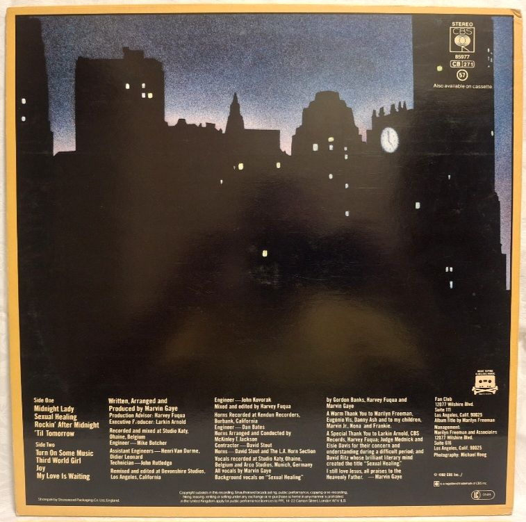 Marvin Gaye - Midnight Love - 1982.  (LP). 12. Vinyl. Пластинка. England. - фото фото фото 1