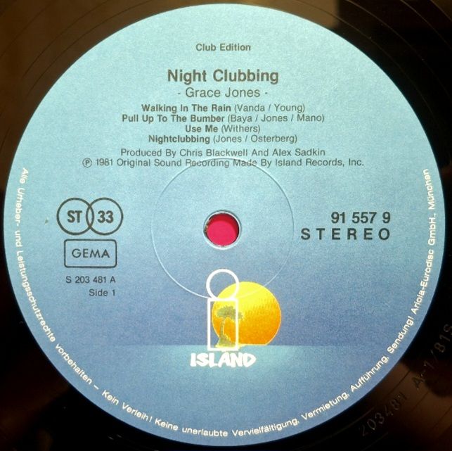 Grace Jones - Nightclubbing - 1981.  (LP). 12. Vinyl. Пластинка. Germany. Club Edition. - фото фото фото 2