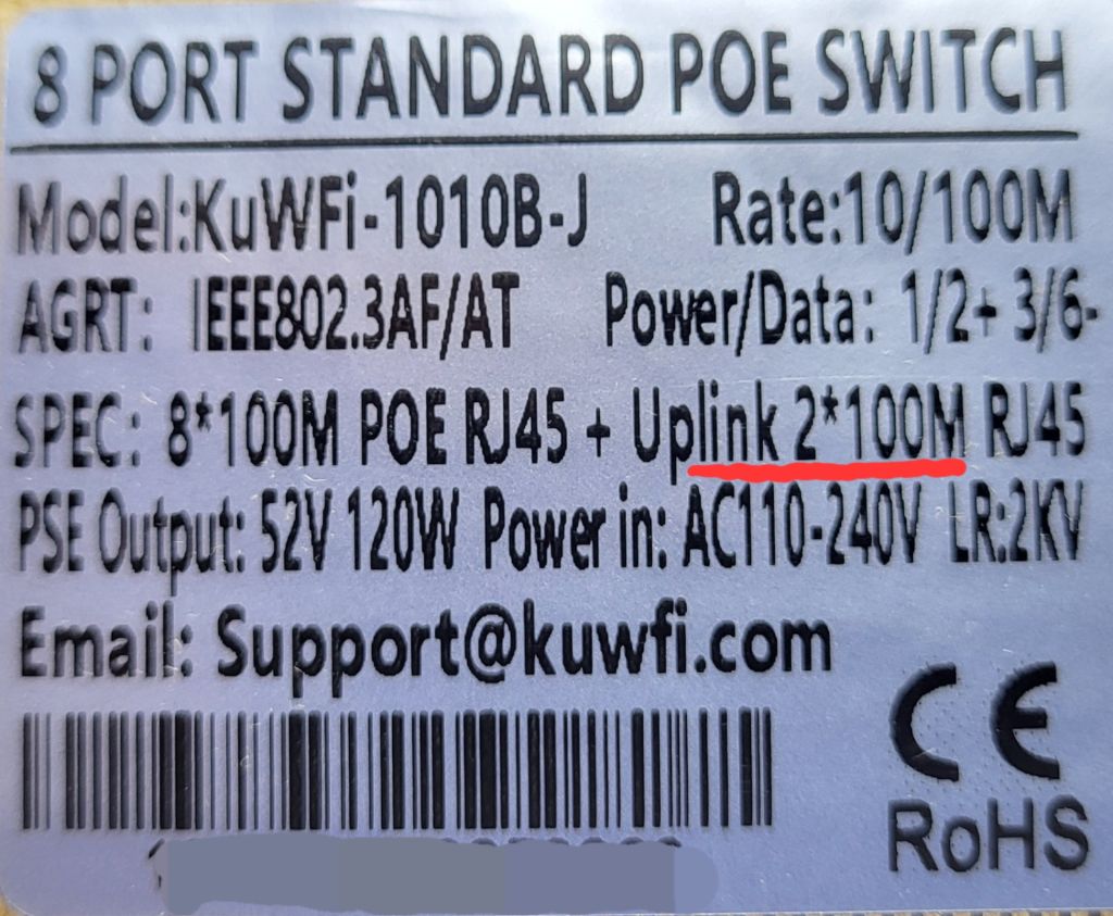 PoE Switch 52V KuWfi 1010B-J 8 Port 10/100Mbps Комутатор - фото фото фото 3