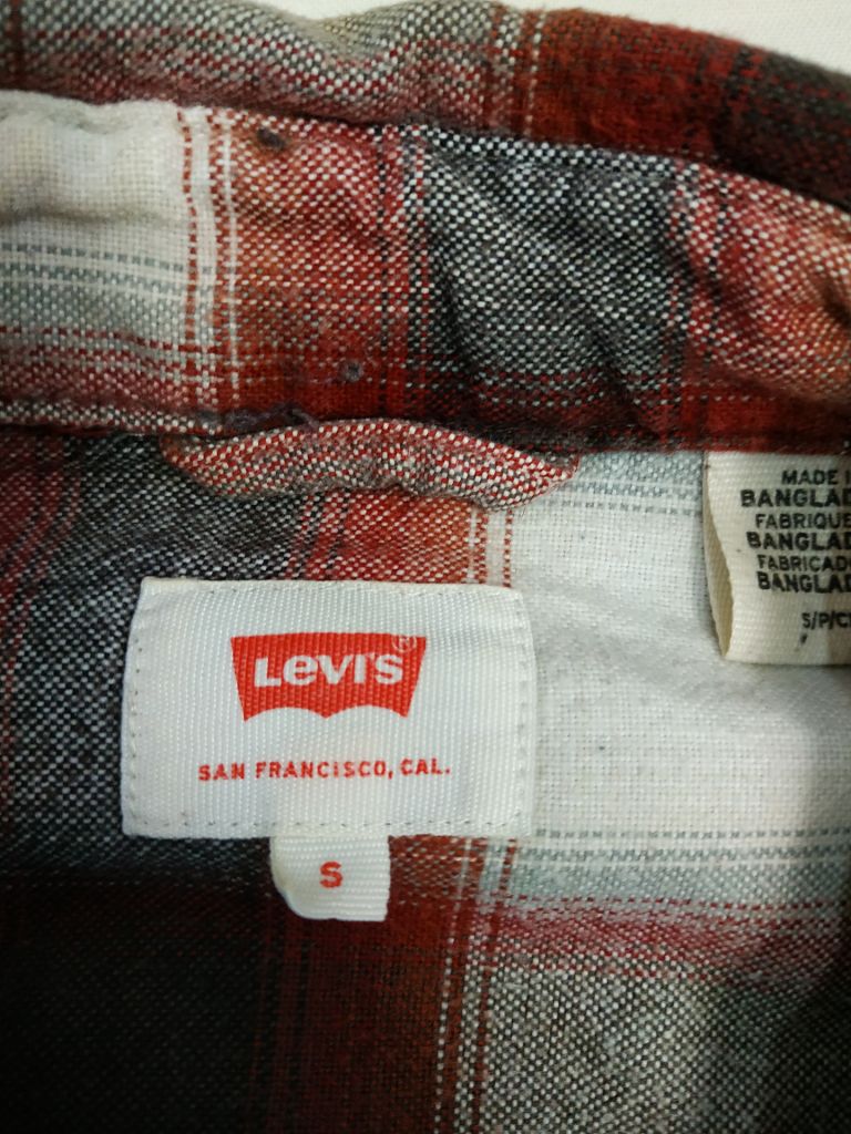 Сорочка біло-бордова клітка LEVIS p-p S - фото фото фото 6