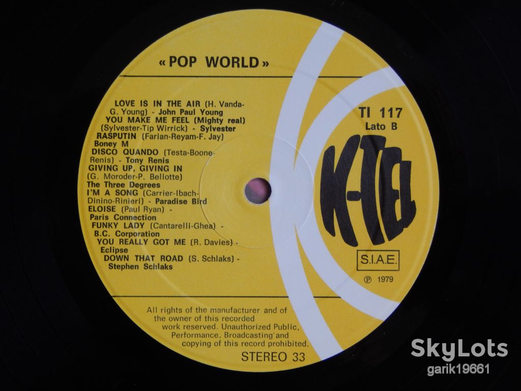 Various ‎– Pop World   (20 Successi 20)   (K-Tel ‎– TI 117, Italy) EX+/EX+ - фото фото фото 3