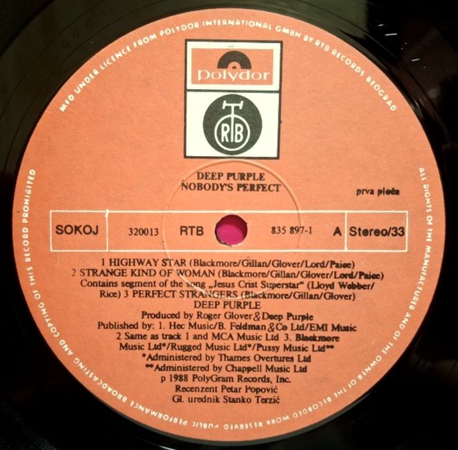 Deep Purple - Nobody's Perfect - 1988.  (2LP). 12. Vinyl. Пластинки. Yugoslavia. - фото фото фото 7