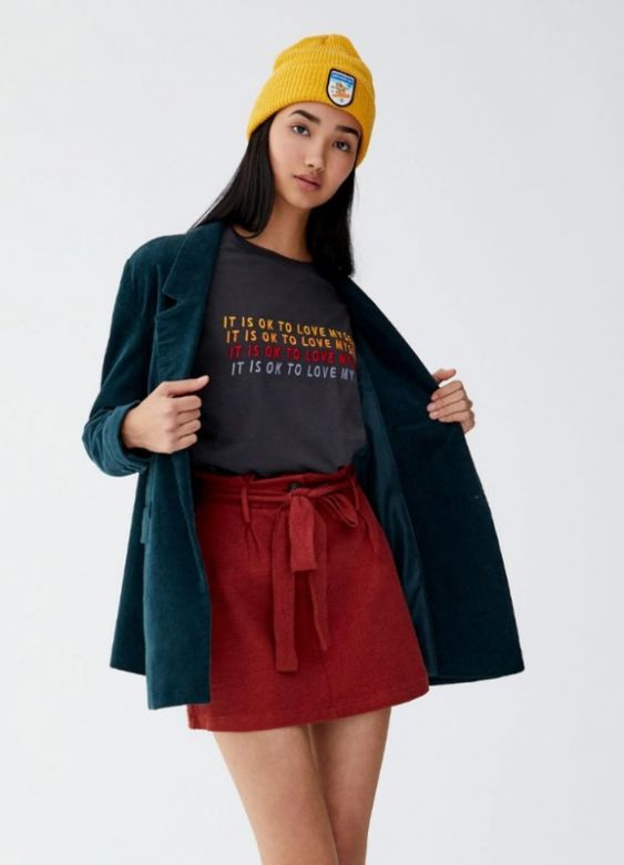Міні спідниця під пасок pull&amp;amp;bear висока посадка фактурна баво... - фото фото фото 0