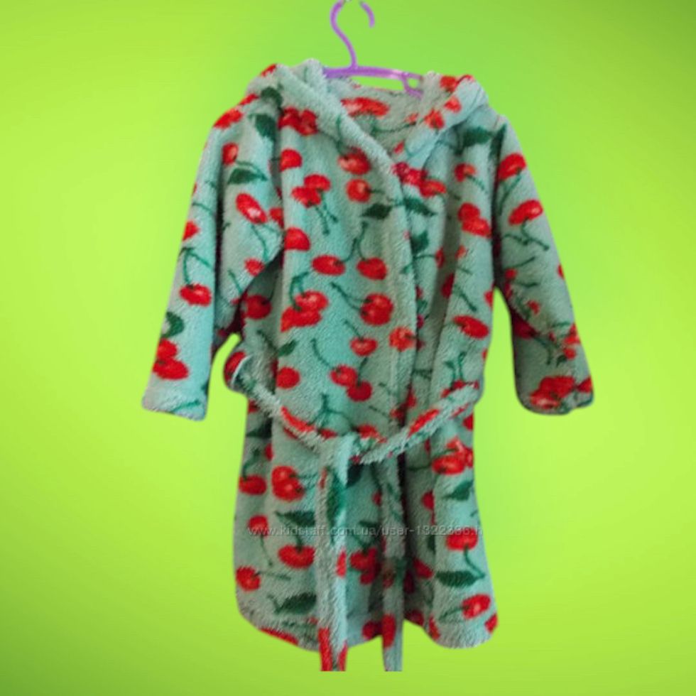 Халат детский махровый Вишенка на 6-7 лет - фото фото фото 2