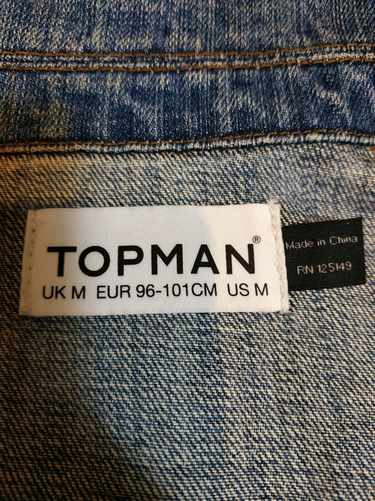 Куртка джинсова чоловіча TOPMAN коттон р-р М - фото фото фото 8