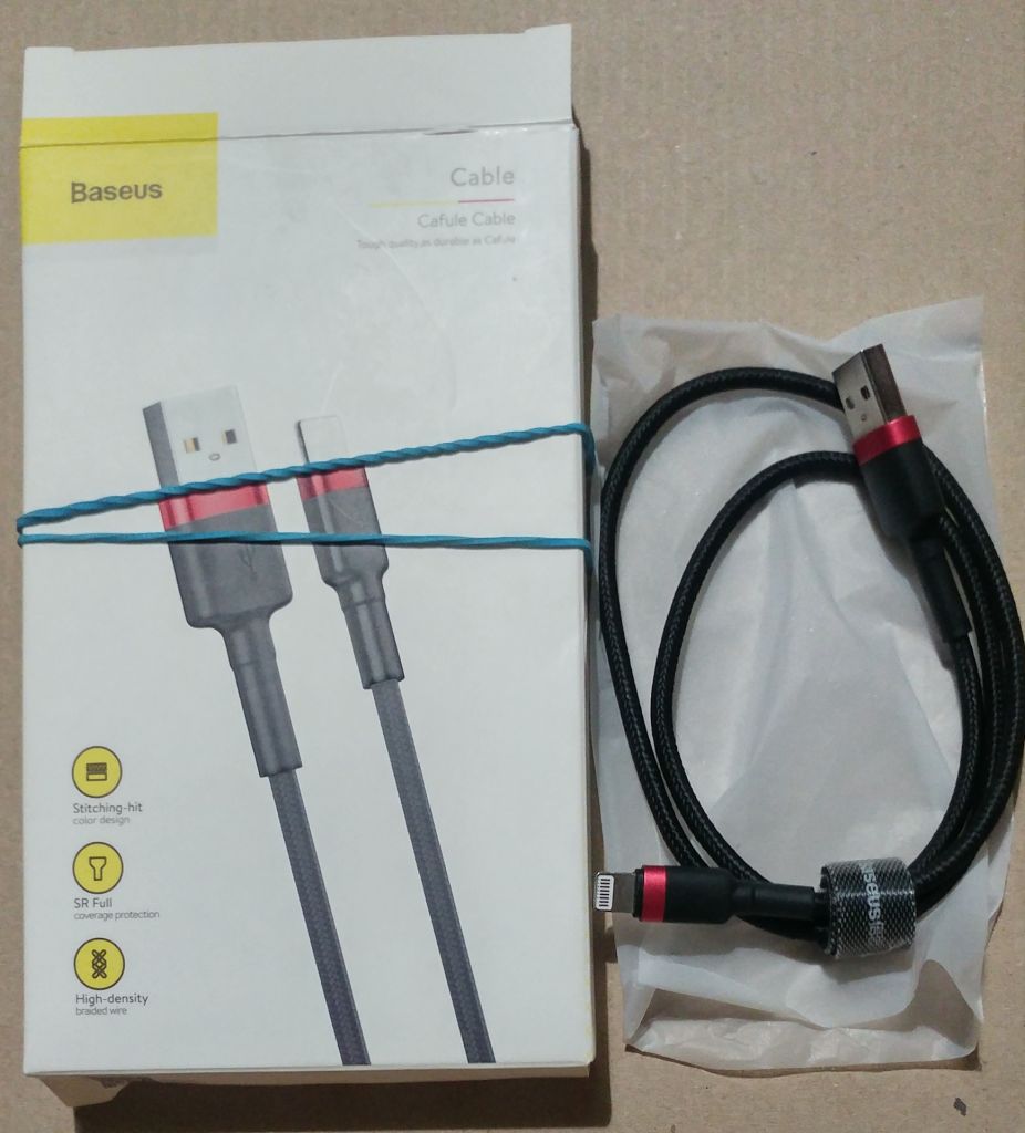 Кабель Baseus cafule Cable USB For lightning 2.4A 0.5M Grey+Black - фото фото фото 0