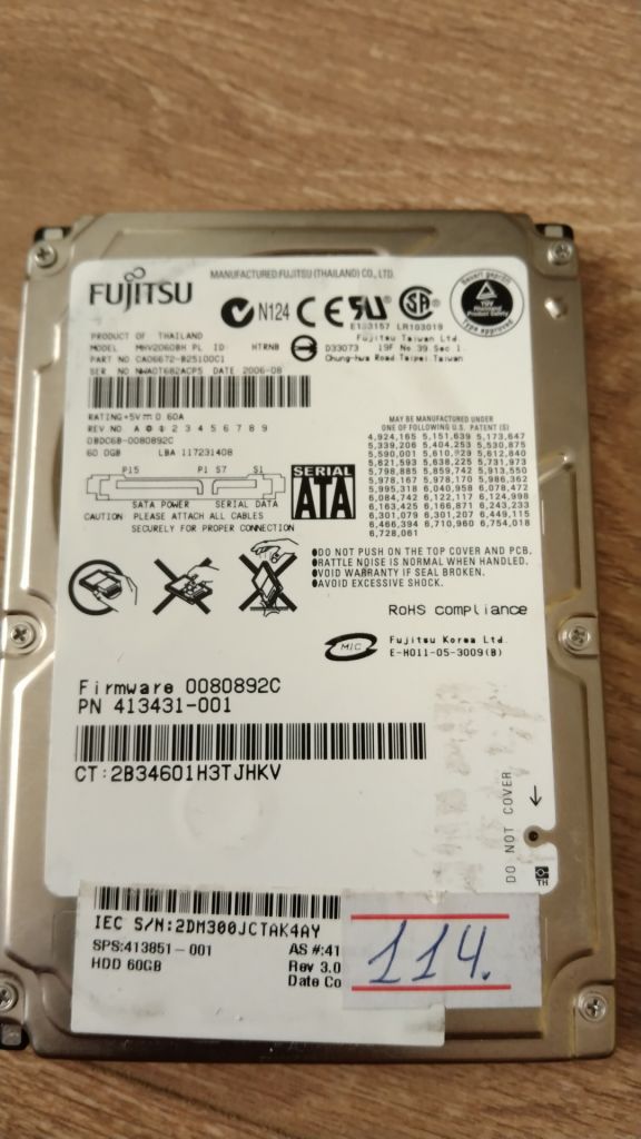 Жесткий  диск  HDD  Fujitsu  60Gb рабочий - фото фото фото 0