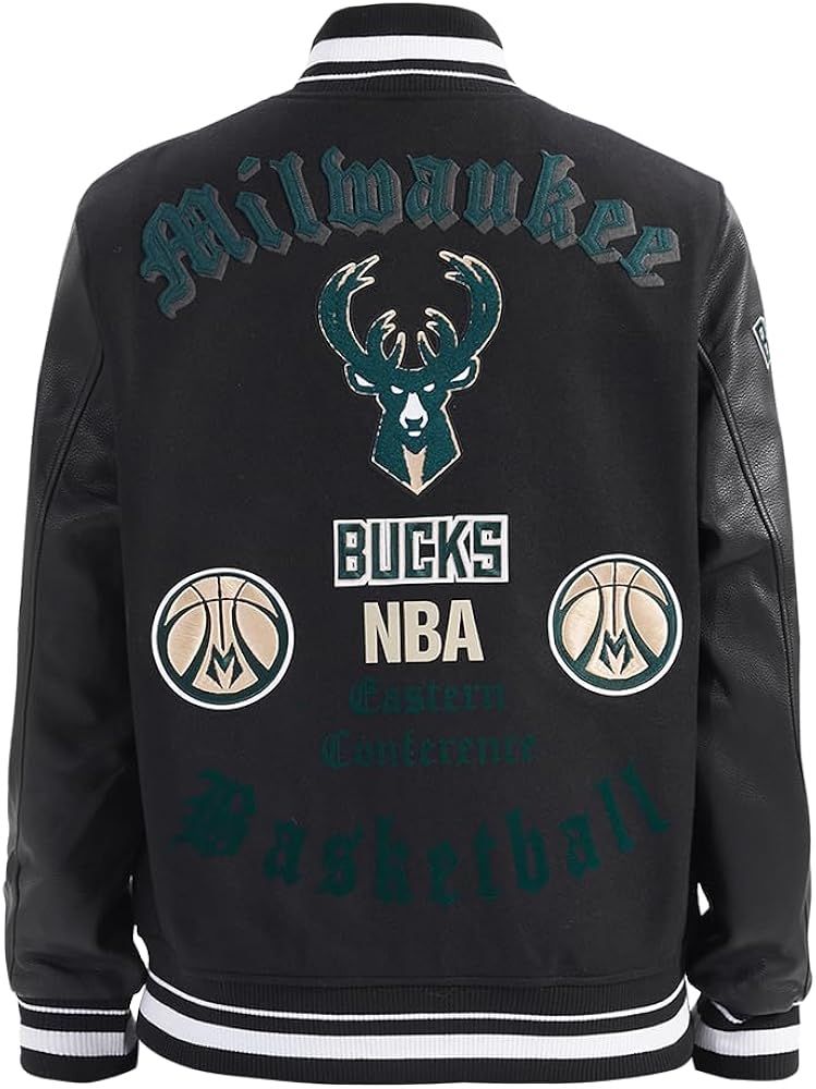 Бомбер Pro Standard NBA Milwaukee Bucks Old English Varsity Jacket - фото фото фото 1