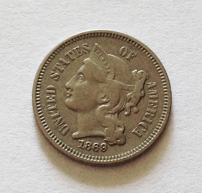 3 цента, 1869 г. США - фото фото фото 0