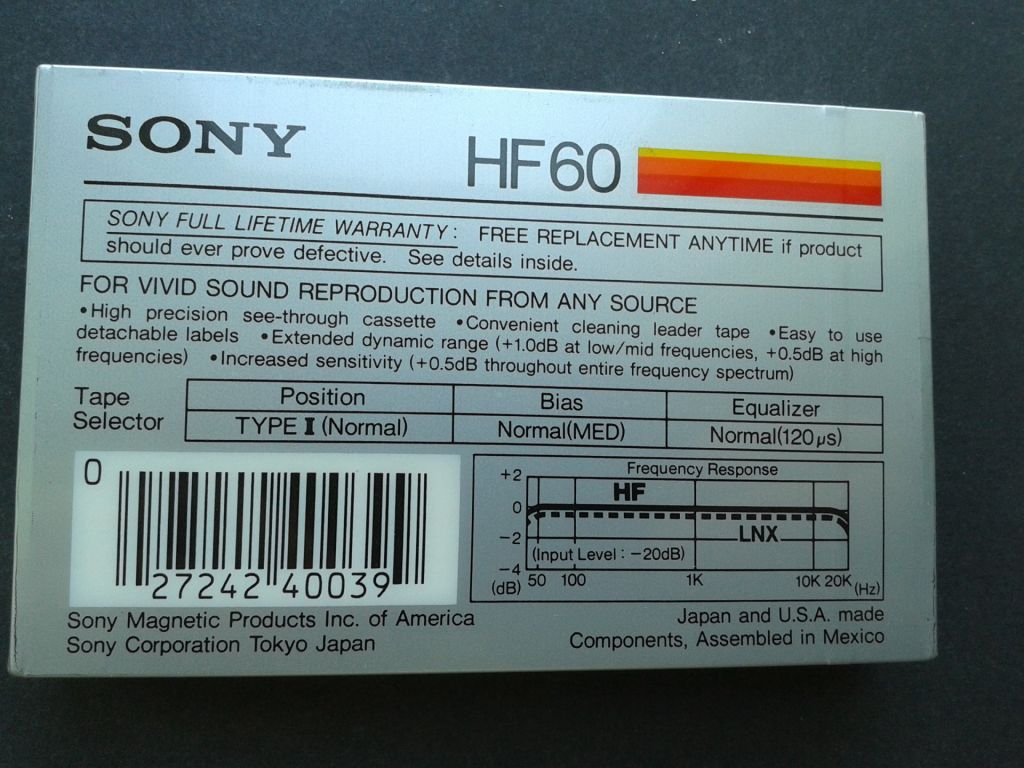 Аудиокассета Sony HF 60 - фото фото фото 1