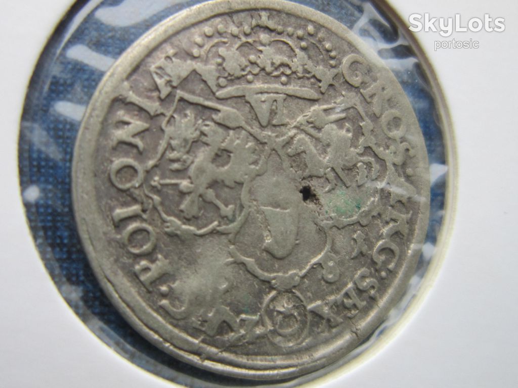 Монета 6 грошей шостак Польша 1681 Ян III Собеский серебро - фото фото фото 3