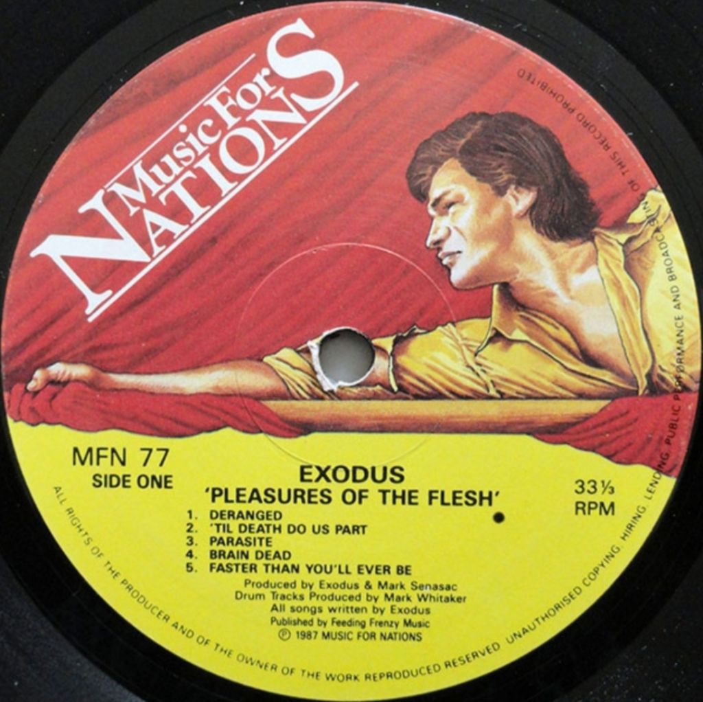 Exodus - Pleasures of the flesh - 1987.   (LP). 12. Vinyl. Пластинка. England. - фото фото фото 4
