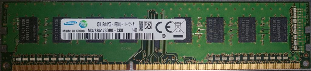 Оперативна пам'ять  Samsung 4 GB DDR3 1600 MHz  (M378B5173DBO-CKO)Б/В - фото фото фото 0