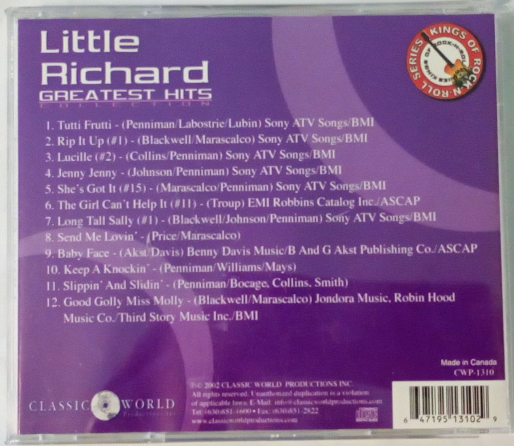 LITTLE RICHARD Greatest Hits CD Canada - фото фото фото 2