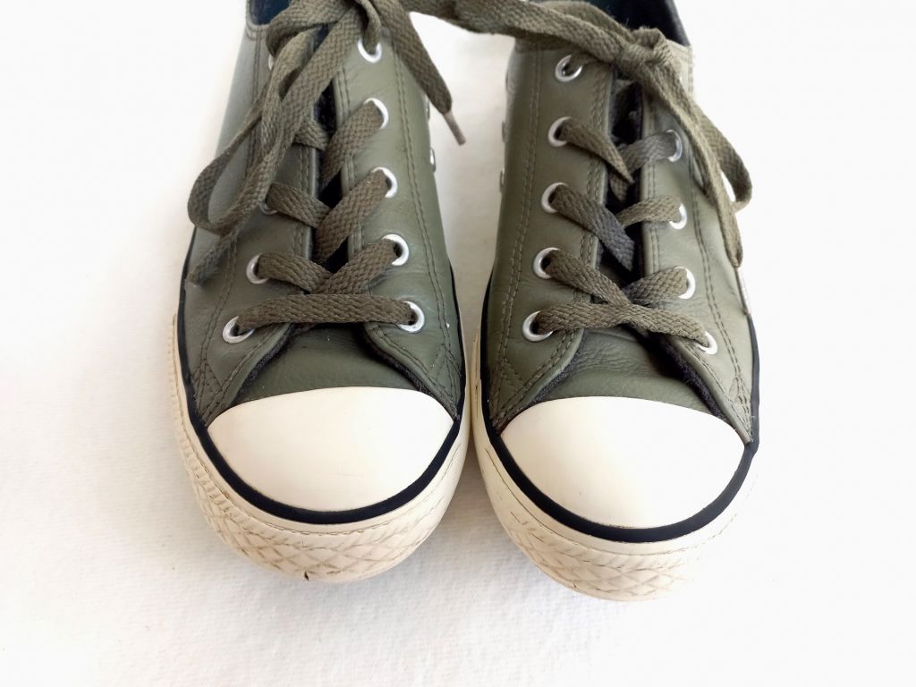 Кеди шкіра Converse зелені, устілка 22,5 см. - фото фото фото 3