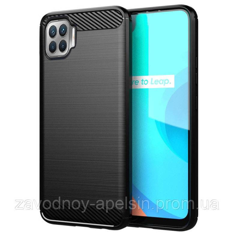 Oppo A73 Силиконовый чехол Карбон (black) - фото фото фото 0