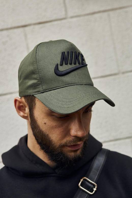 Кепка мужская Nike хаки с черным лого - фото фото фото 3