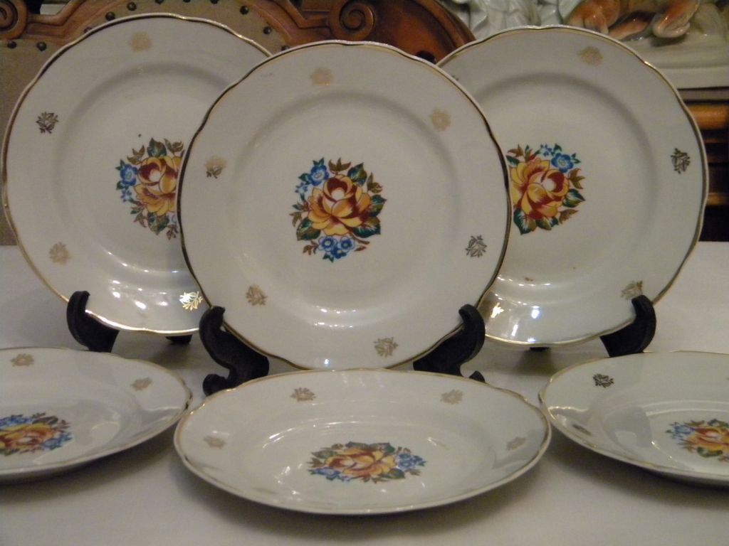 Тарелки Набор 6 шт Фарфор СССР Коростень Новые - фото фото фото 1