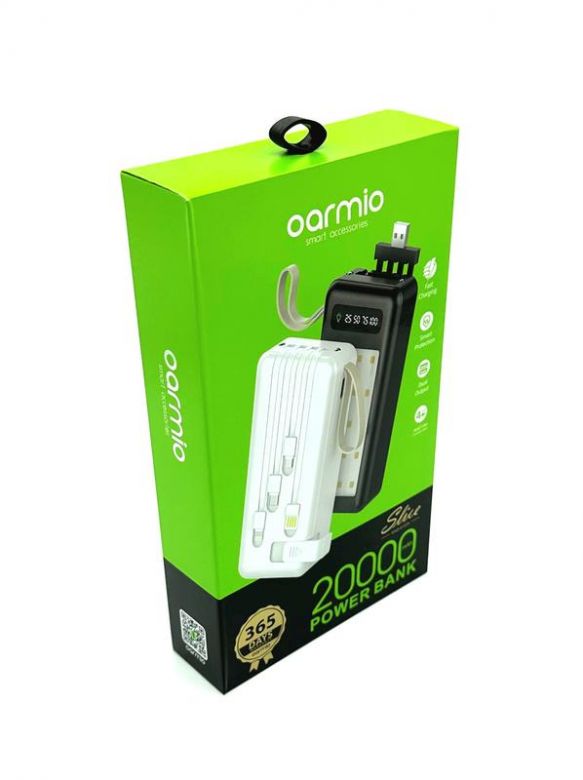 Power Bank OARMIO MXQ-M122A  (20000mAh/2.1A/1USB)  LED Чорна - фото фото фото 2