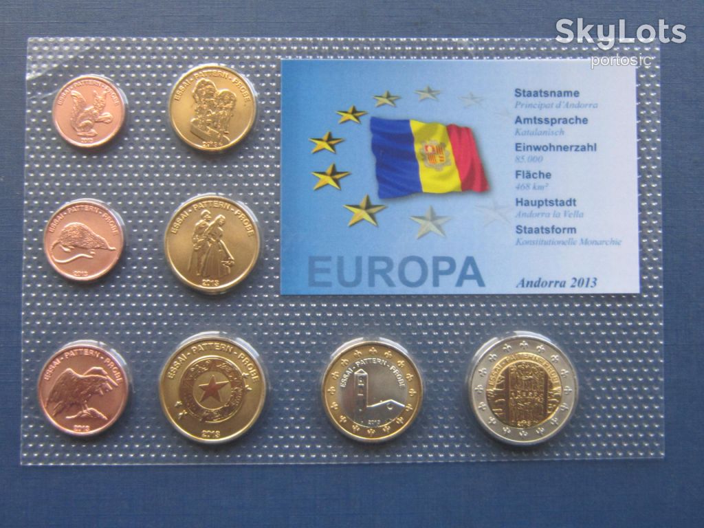 Подарочный набор 8 монет Андорра 2013 Проба Европроба фауна этнос UNC - фото фото фото 0