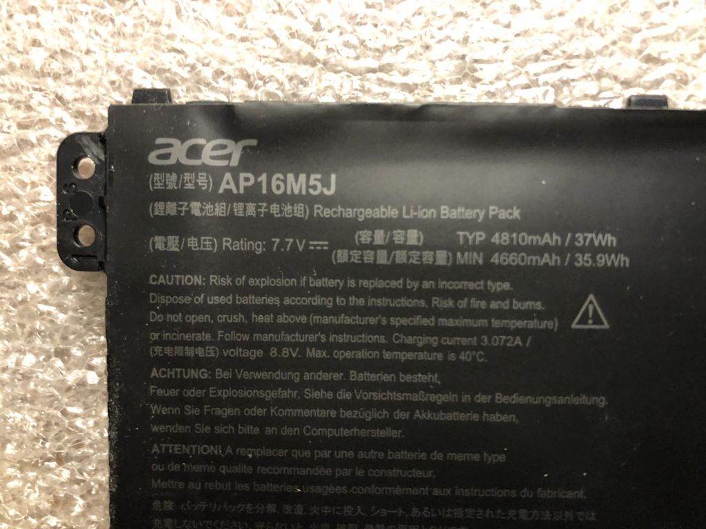 батарея аккумулятор Acer  AP16M5J  32% зносу - фото фото фото 3