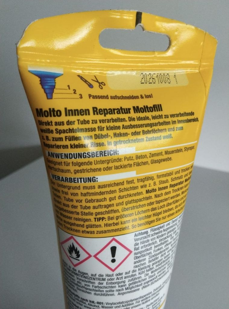 Molto Innen Reparatur Moltofill 330 г – новий, шпаклівка для ремонту стін - фото фото фото 6