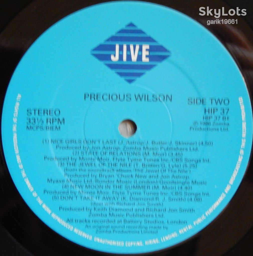Precious Wilson – Precious Wilson  (Jive – HIP 37, UK) NM-/NM- - фото фото фото 3