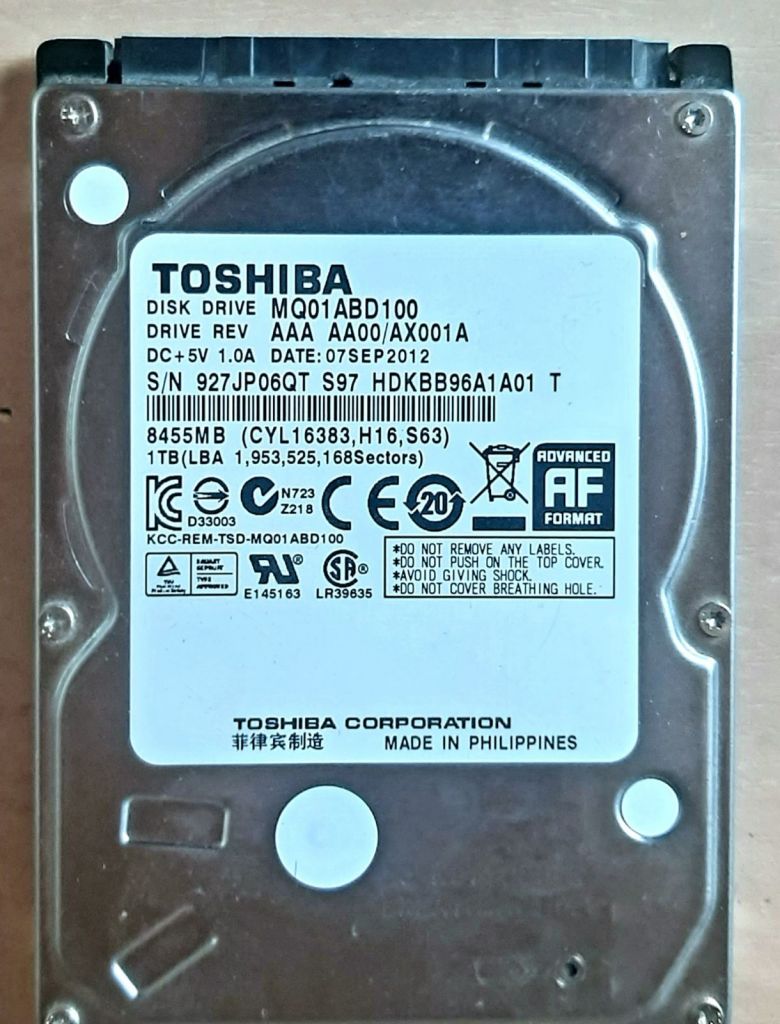 HDD TOSHIBA  MQ01ABD100 1Tb - фото фото фото 0