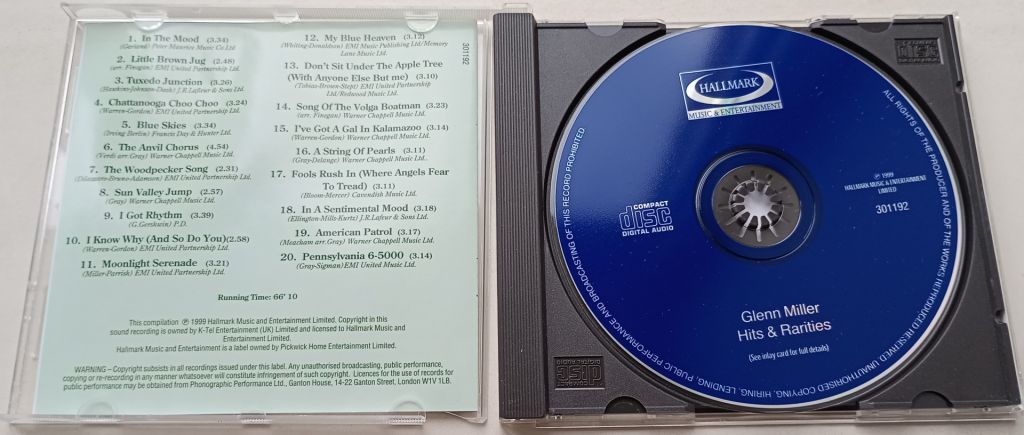 GLENN MILLER Hits And Rarities CD UK - фото фото фото 1