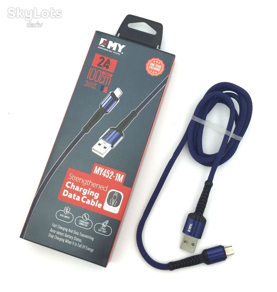 Дата кабель EMY MY-452 Micro USB Blue - фото фото фото 1