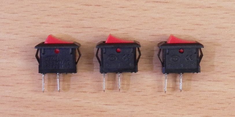 Перемикач mini 2 pin 3A 250V NEW Black/Red - фото фото фото 2