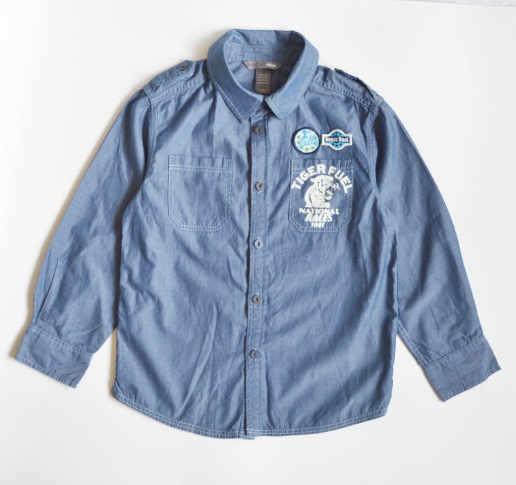 Фирменная джинсовая рубашка h &amp; m на мальчика 4-5 лет - фото фото фото 0