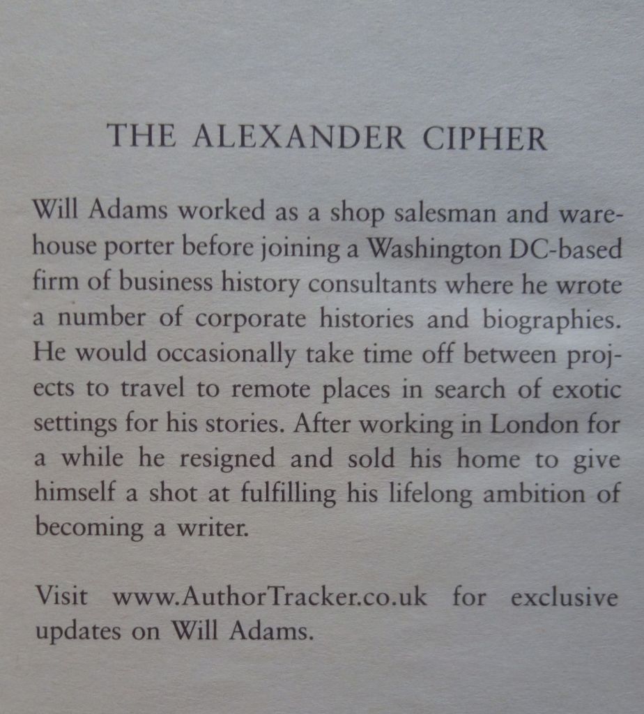 Alexander Cipher The Will Adams English на Английском книга - фото фото фото 1