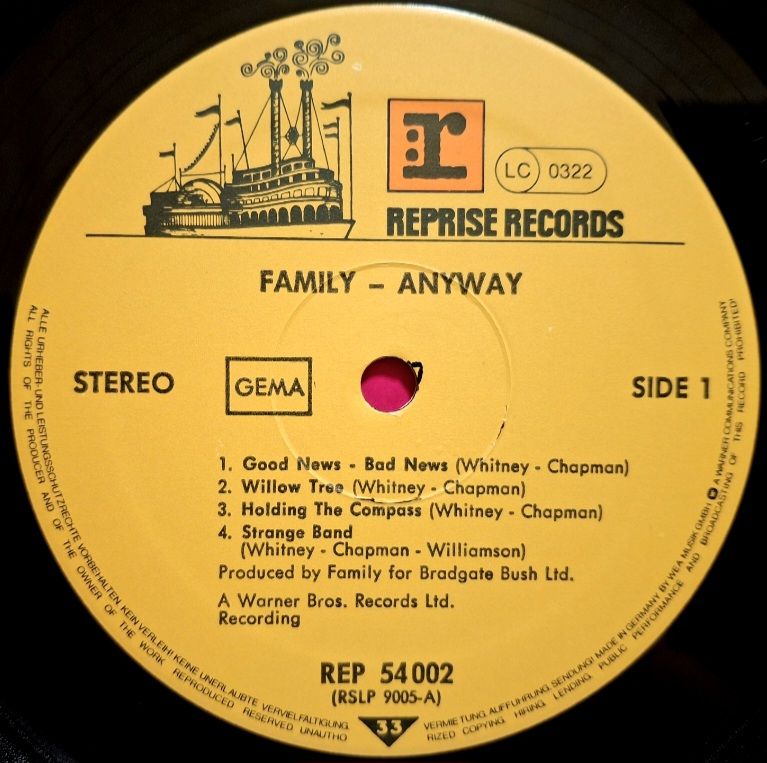 Family - Anyway - 1970.   (LP). 12. Vinyl. Пластинка. Germany. - фото фото фото 2