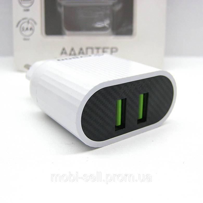 Зарядное устройство CYBOO 12W, 2 x USB, 5V / 2.4A, White, сетевое - фото фото фото 0