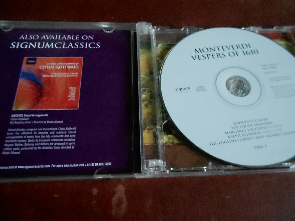 Monteverdi Vespers Of 1610 2CD фирменный б/у - фото фото фото 2