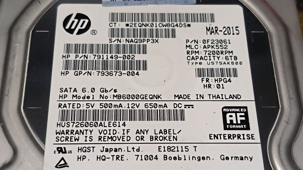 Жорсткий диск HDD Hewlett Packard MB6000GEQNK 6TB №20 - фото фото фото 3