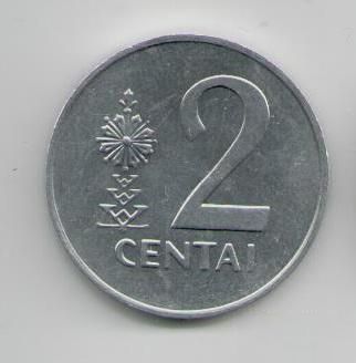 Монета Литва 2 цента 1991 года - фото фото фото 0