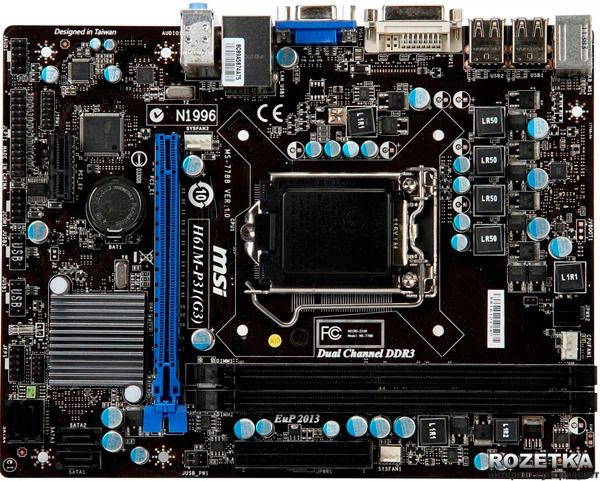 Мать 1155, MSI H61M-P31  (G3), Intel H61 chipset - фото фото фото 0