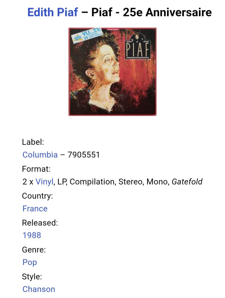 Edith Piaf - Piaf 25e Anniversaire - 1935-63.  (2LP). 12. Vinyl. Пластинки. France. - фото фото фото 11