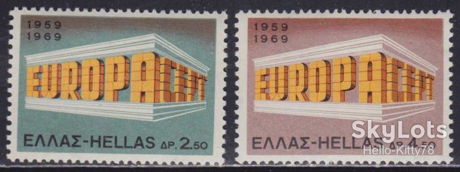 Греция 1969 Европа СЕРТ Mi 1004-1005 MNH - фото фото фото 0