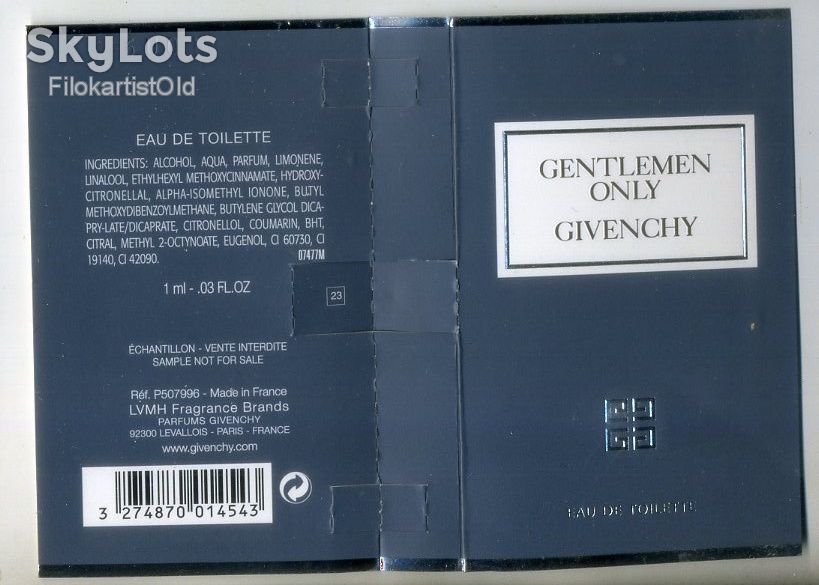 упаковка пробник духи Givenchy GentlemenOnly eau de toilette - фото фото фото 0