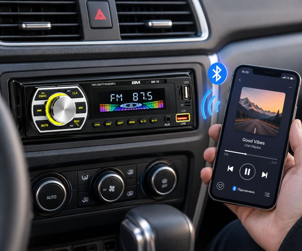 Автомагнітола MP3 BM-27 BOSCHMANN / Магнітола 1 DIN / Автомагнітола з Bluetooth - фото фото фото 2