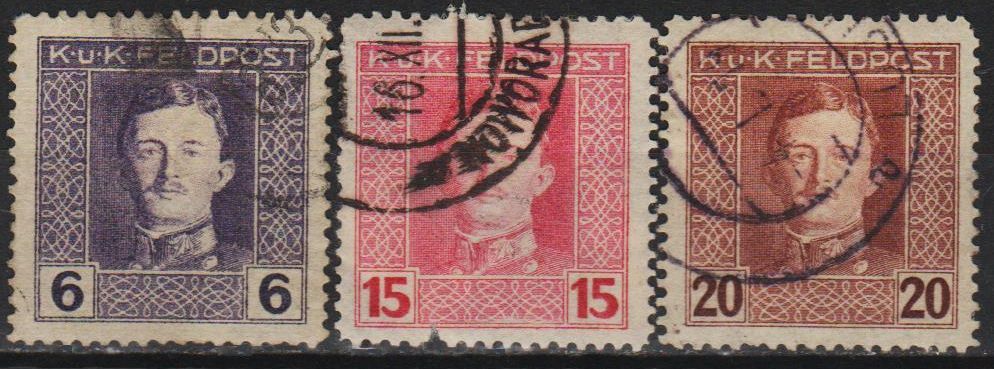 1917 - Австрія - Кайзер Карл І - Польова пошта Мі.57-61 _гаш - фото фото фото 0