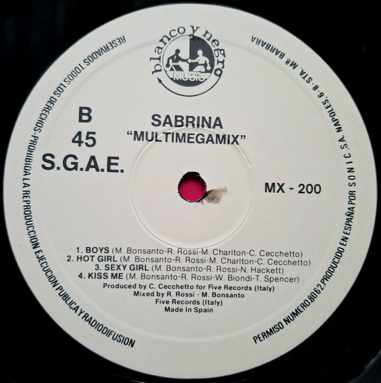 Sabrina - Multimegamix - 1988.  (EP). 12. Vinyl. Пластинка. Spain. - фото фото фото 3