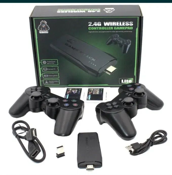 Ретро ігрова приставка консоль Game Stick Lite 4K HD 64 ГБ 2 геймпада - фото фото фото 0