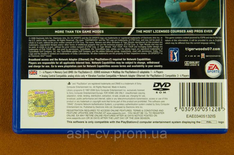 Диск Playstation 2 - Tiger Woods PGA Tour 07 - фото фото фото 3